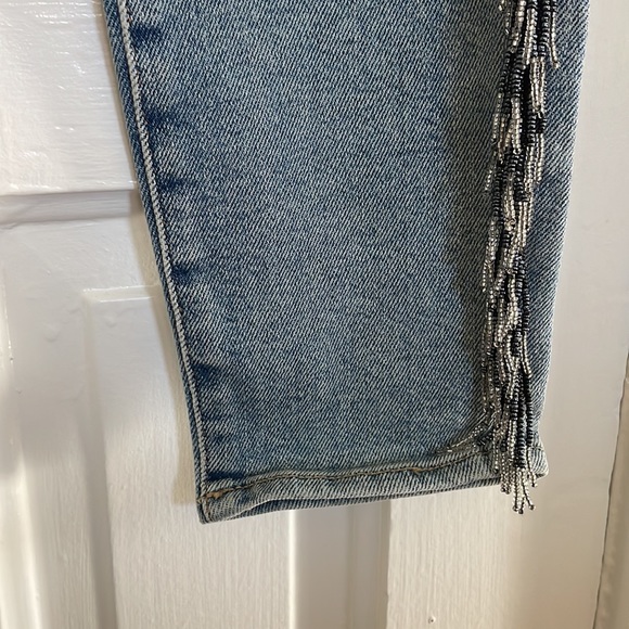 LIKE NEW | 7 for all mankind luxe vintage jeans with beaded fringe detail - Picture 6 of 10